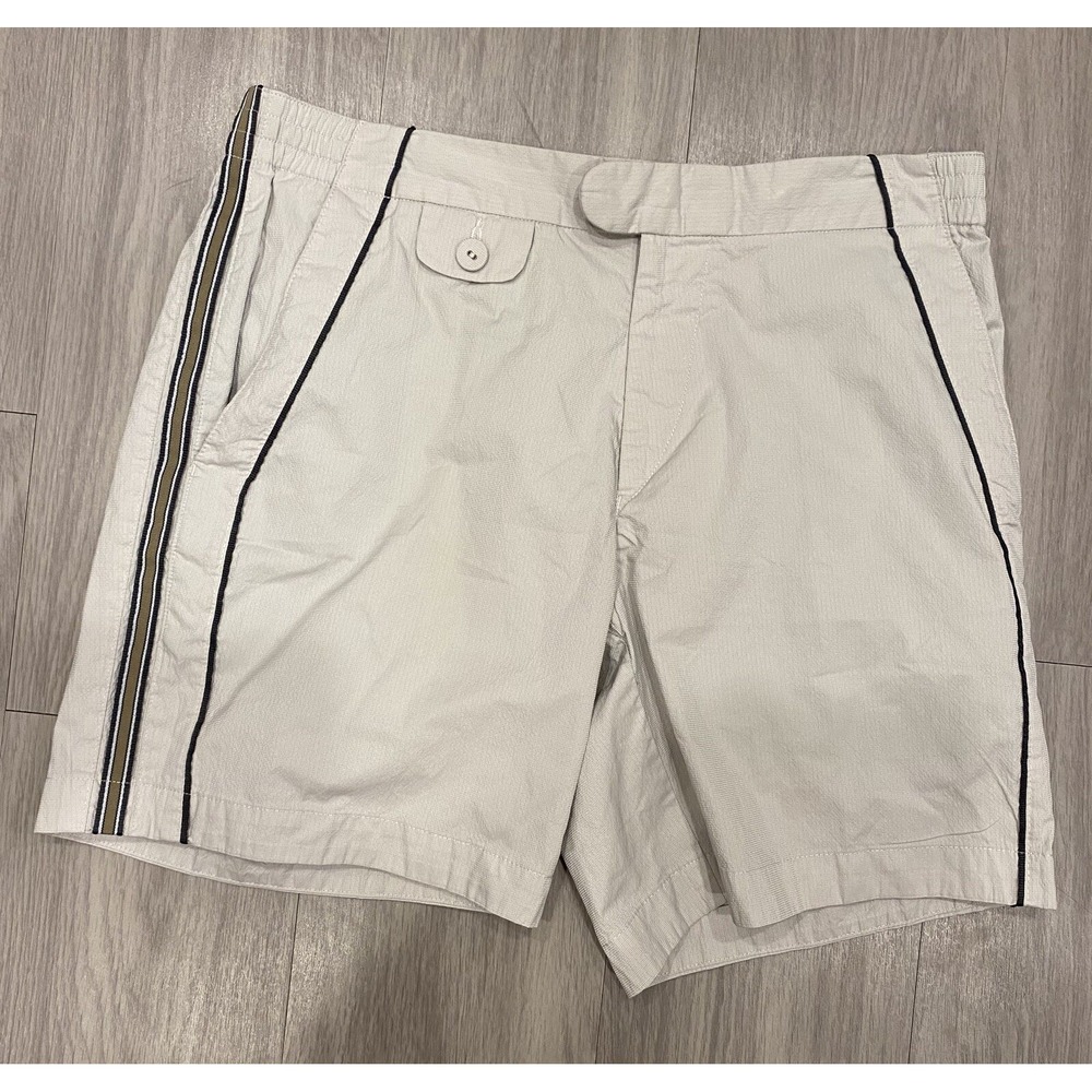 Hugo Boss Shorts Mens W33 Cargo Utility Button Fly Beige Pockets